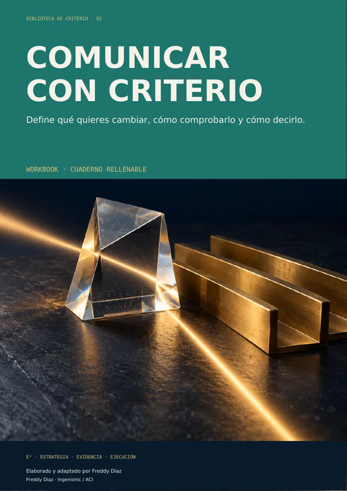 Portada del workbook Comunicar con Criterio